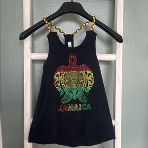 Black Tank Top with Turtle Graphic